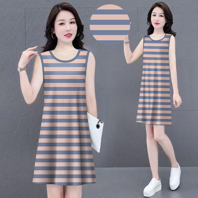 清仓捡漏~时尚爆款夏季薄款女装妈妈吊带背心连衣裙大码洋气显瘦