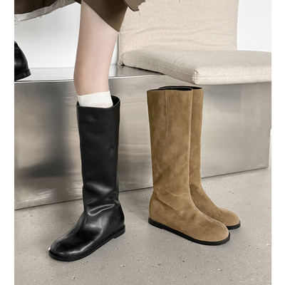 内增高长靴女秋冬高筒靴简约骑士