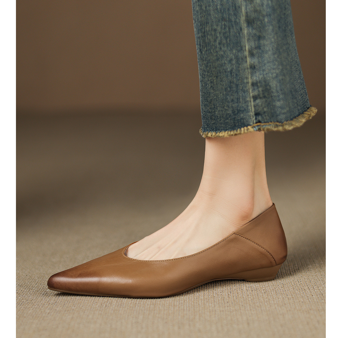 Kmeizu巨软~2cm低跟单鞋女法式简约尖头奶奶鞋ol商务静音平底瓢鞋,女鞋,浅口单鞋,淘宝优惠券,粉丝福利购,淘宝优惠卷