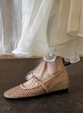 网纱镂空透气包头凉鞋沙滩玛丽珍