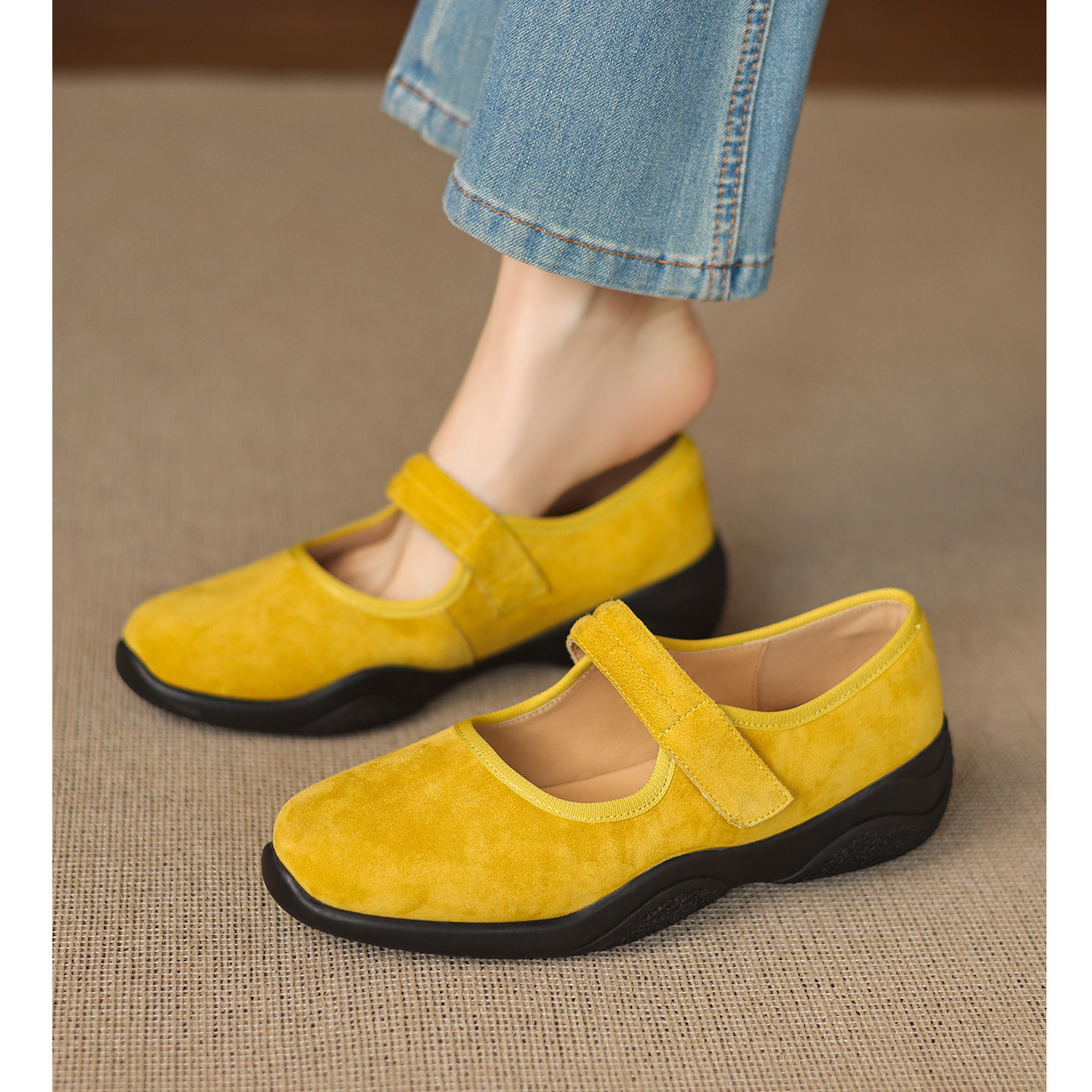 Kmeizu轻软~4cm厚底休闲玛丽珍鞋女新款磨砂一字扣带平底欧若单鞋,女鞋,浅口单鞋,淘宝优惠券,粉丝福利购,淘宝优惠卷