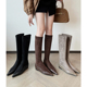 Kmeizu法式 4cm内增高长筒靴女秋冬弹力瘦瘦靴row小筒围袜靴高筒靴