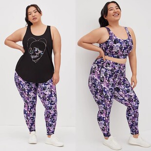200斤300斤400斤欧美大码 Y116 女弹力骷髅健身背心速干运动文胸裤