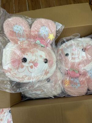 【现货】momo柠檬大脸包立体兔白粉色紫色蛋糕双肩包可爱玩偶包