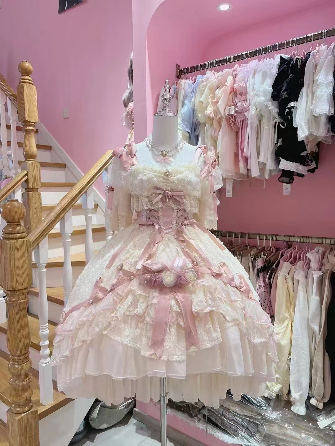 实体店现货咩耶原创黛安蔷薇洋装花嫁华丽连衣裙lolita裙