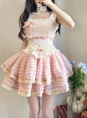 现货里雾诗之春落樱周年限定Lolita洋装doll感jsk吊带连衣裙