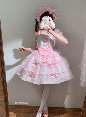 实体店现货|艾莉尔op/jsk棉板/双宫丝白鸟集Lolita连衣裙doll感