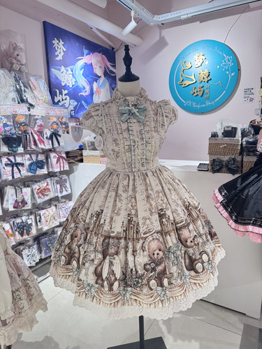 【现货掉落】Lambeden天使小熊mini袖洛丽塔裙子JSK内搭小物腰封