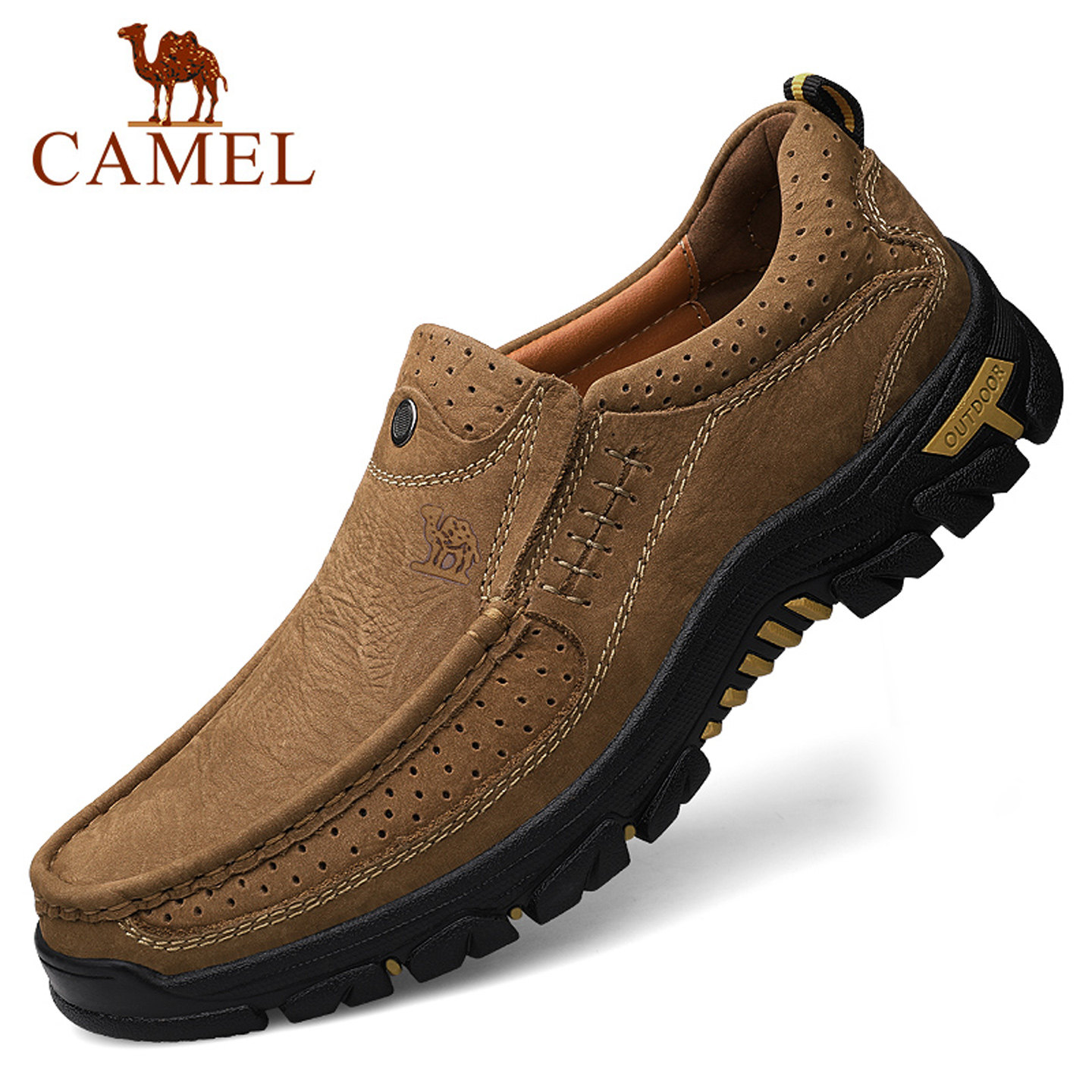 Camel/骆驼男鞋真皮户外休闲皮鞋