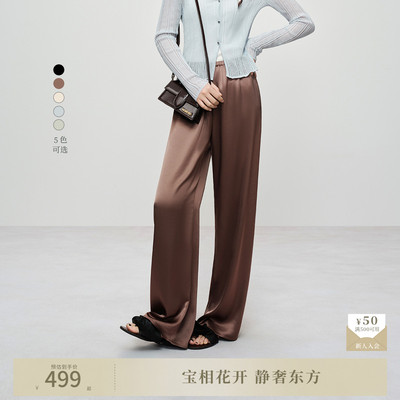 【醋酸凉凉裤】阔腿直筒naivee26夏新款松紧腰显瘦多色百搭通勤