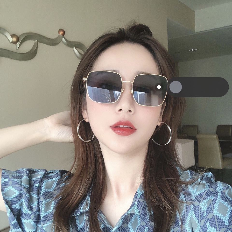 d家墨镜女ins大框方形太阳眼镜偏光墨镜2020新款潮女简约防紫外线