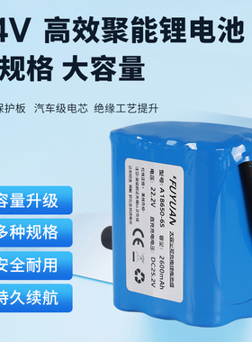 24V锂电池组大容量6串25.2伏电瓶18650监控音箱电机22.2v移动电源