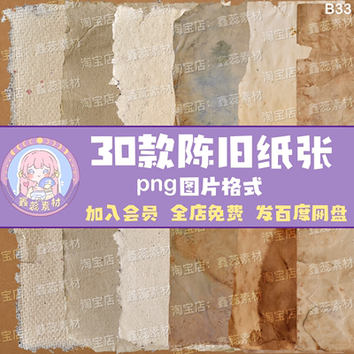 陈旧复古做旧纸张破损质感纹理高清设计素材图片