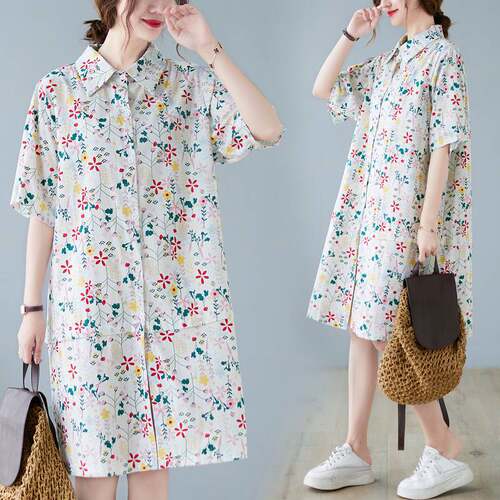 womenclothes翻领印花衬