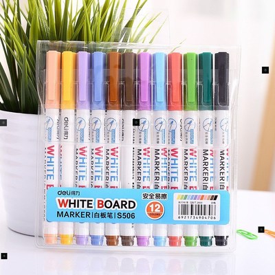 12 Color Whiteboard Marker Pen Erasable For Teaching Drawing