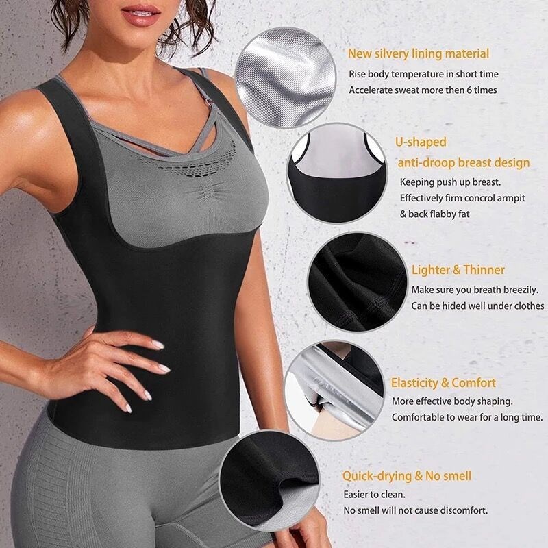 Sauna Sweat Vest Polymer Waist Trainer Weight Loss Shapewear