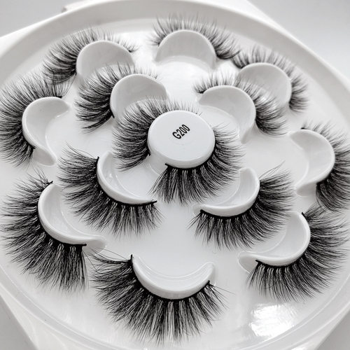7 Pairs Mink Hair False Eyelashes Thick Wispy Fluffy Lashes
