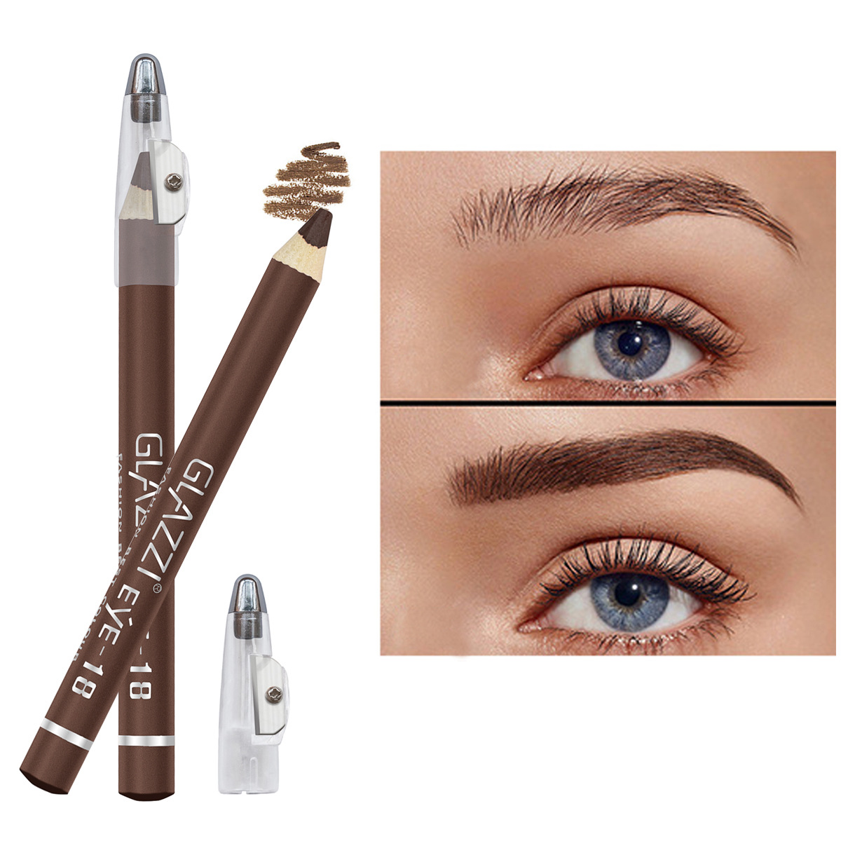 咖啡色眉笔眼线笔彩妆 Brown eyebrow pencil eyeliner makeup