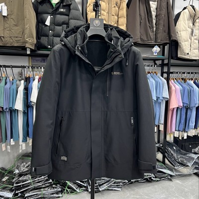 一衣两穿可脱卸内胆羽绒服户外休闲防风保暖鸭绒外套简约秋冬外衣