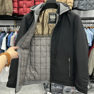 大厂货可拆卸帽秋冬季 加棉保暖男棉服外套 棉衣夹克商务休闲爸爸装