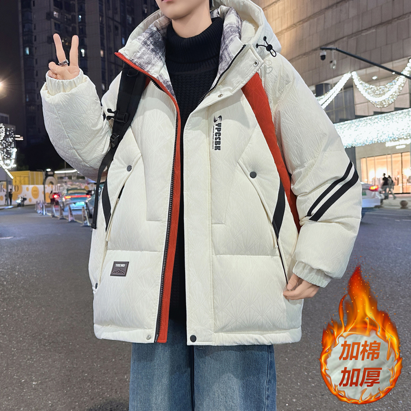 冬季加厚羽绒棉服男潮流宽松棉衣