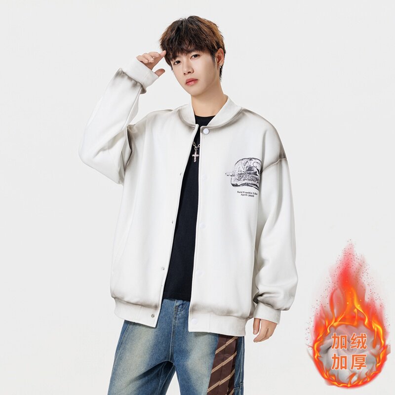 冬季棒球服卫衣开衫12岁男孩13初中学生14潮流15大童加绒加厚外套