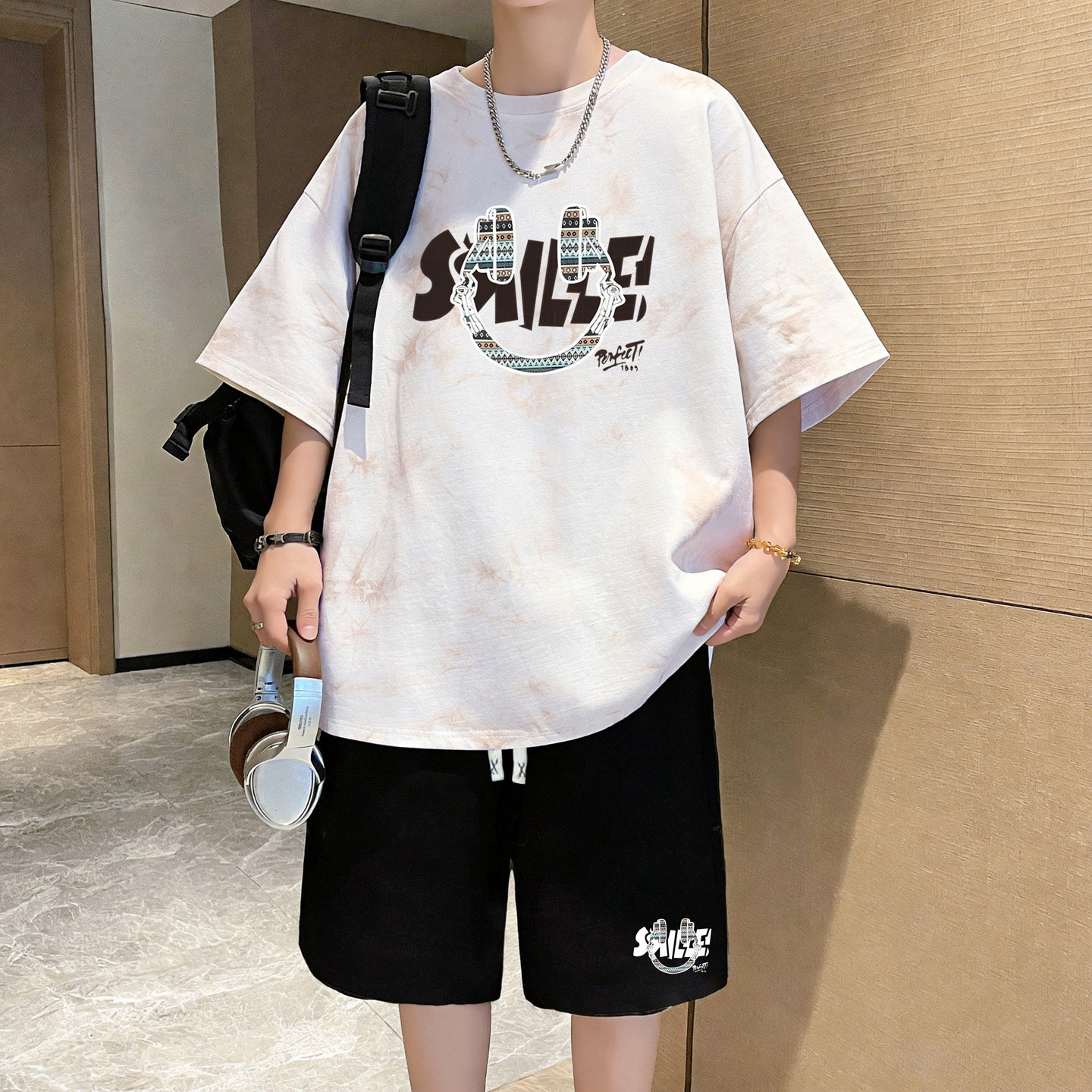 青少年纯棉短袖T恤套装12-15岁夏装13初中学生14男孩大童运动体恤