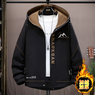 13初中学生加绒棉服外套12岁15男孩帅气冬装14大童加厚夹克套装16