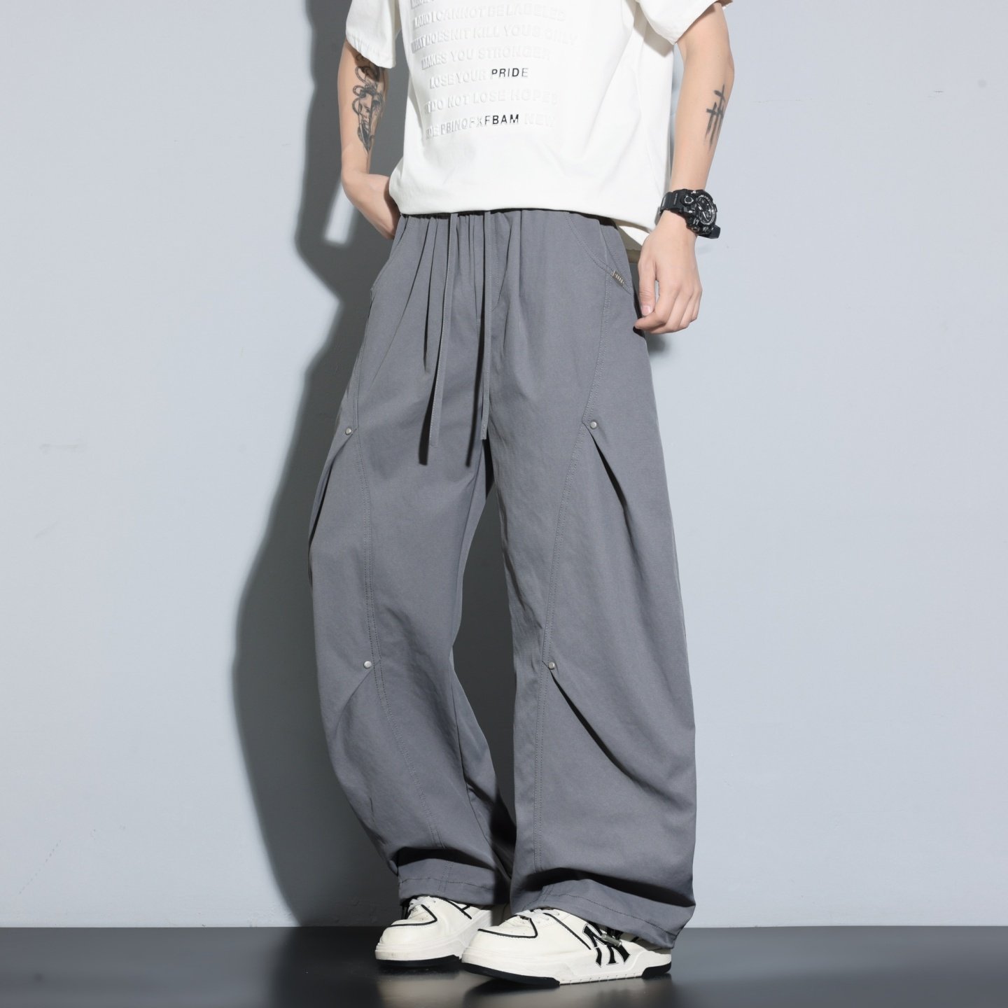 春秋季青少年宽松直筒长裤12岁男孩13初中学生15大童休闲运动裤14