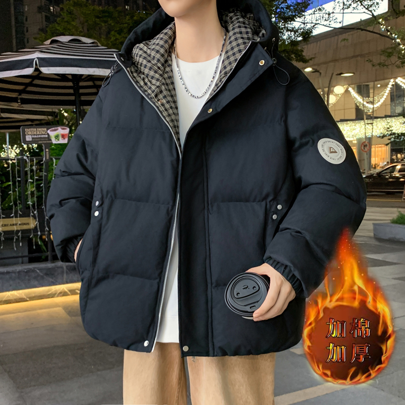 男潮流宽松加厚棉衣外套羽绒棉服