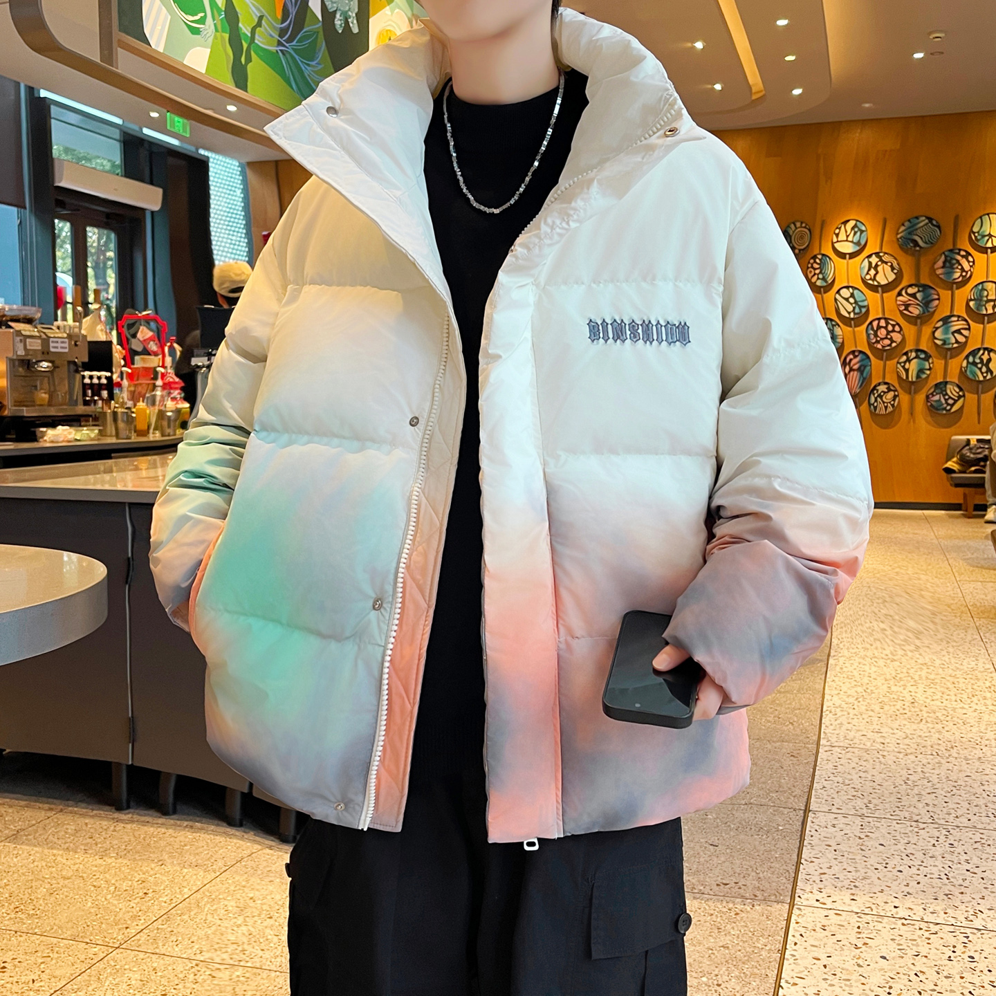 冬季宽松羽绒棉服大童16保暖棉衣