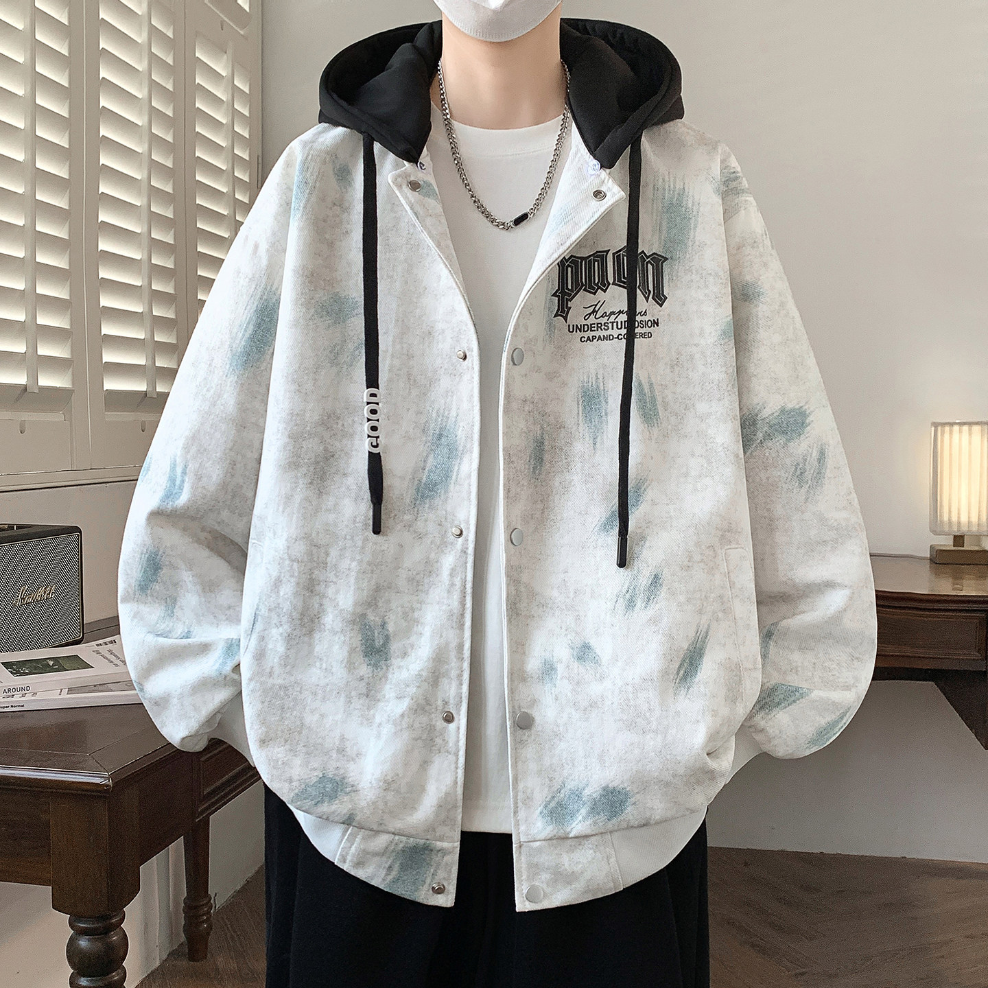 春秋季潮流休闲夹克男孩15岁初中学生13青少年14大童帅气连帽外套