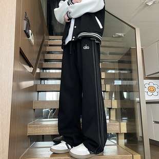 春秋款宽松直筒休闲长裤子12岁男孩13青少年中学生15帅气大童卫裤