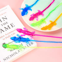 Nostalgic elastic stretchable sticky gecko climbing walls to vent palm creativity pranks little gecko pranks people children's small toys thumbnail 3