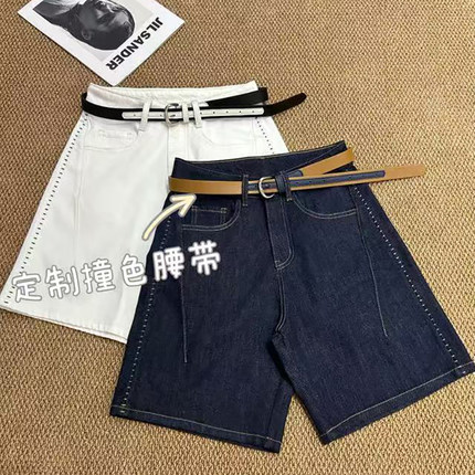深圳南油高端货夏装！26282#牛仔五分裤女2025新款宽松阔腿短裤
