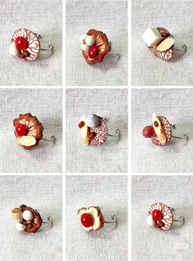 新款 原创设计小众复古民族风血藤茯苓槟榔植物戒指中国风饰品