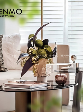 本墨 轻奢现代艺术花艺装饰摆件 居家客厅茶几样板间酒店台面花器