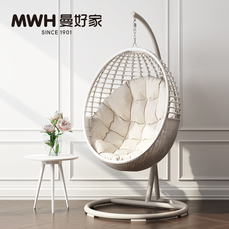 MWH曼好家吊籃藤椅成人室內搖椅秋千 鳥巢水滴吊椅 懶人陽臺秋千