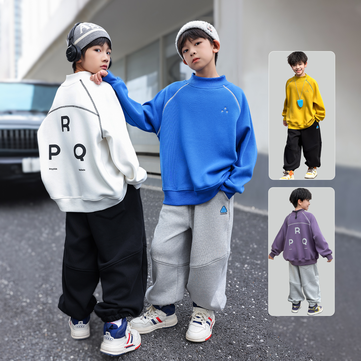 帅气时髦卫衣裤子秋装两件套装