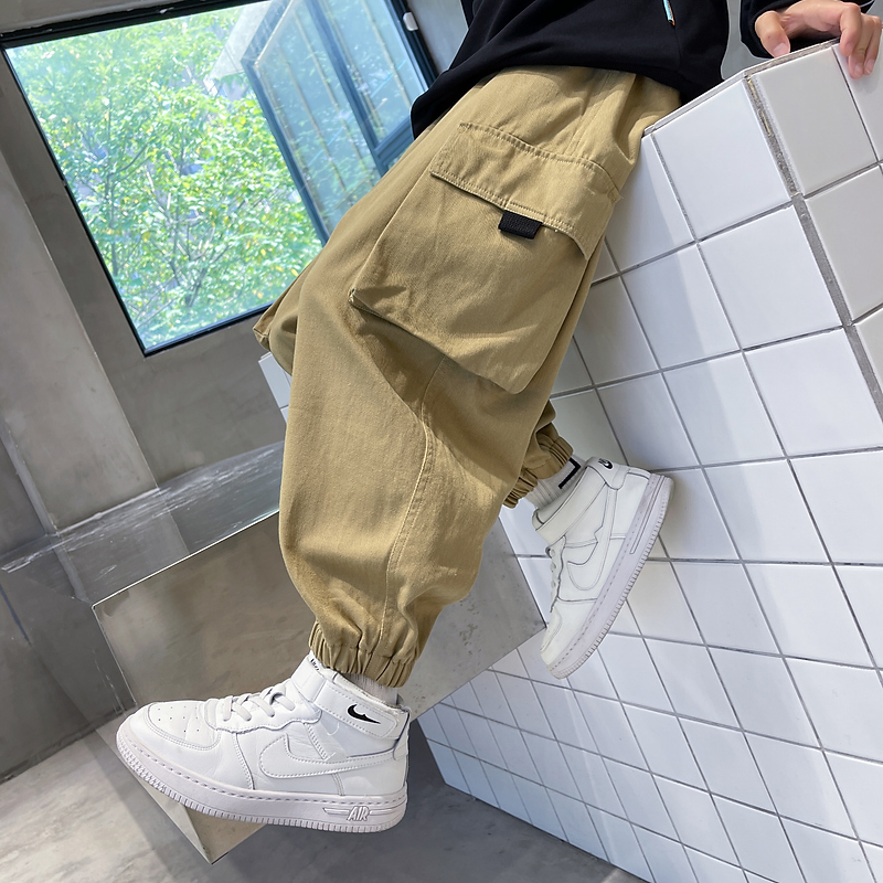 童装男童卡其色裤子春秋