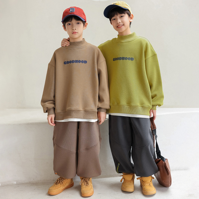 加厚帅气时髦男童套装2025新款