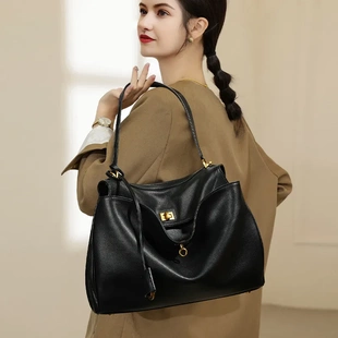 女包大容量高级感腋下包 2024新款通勤风rodeobag斜挎牛皮托特包