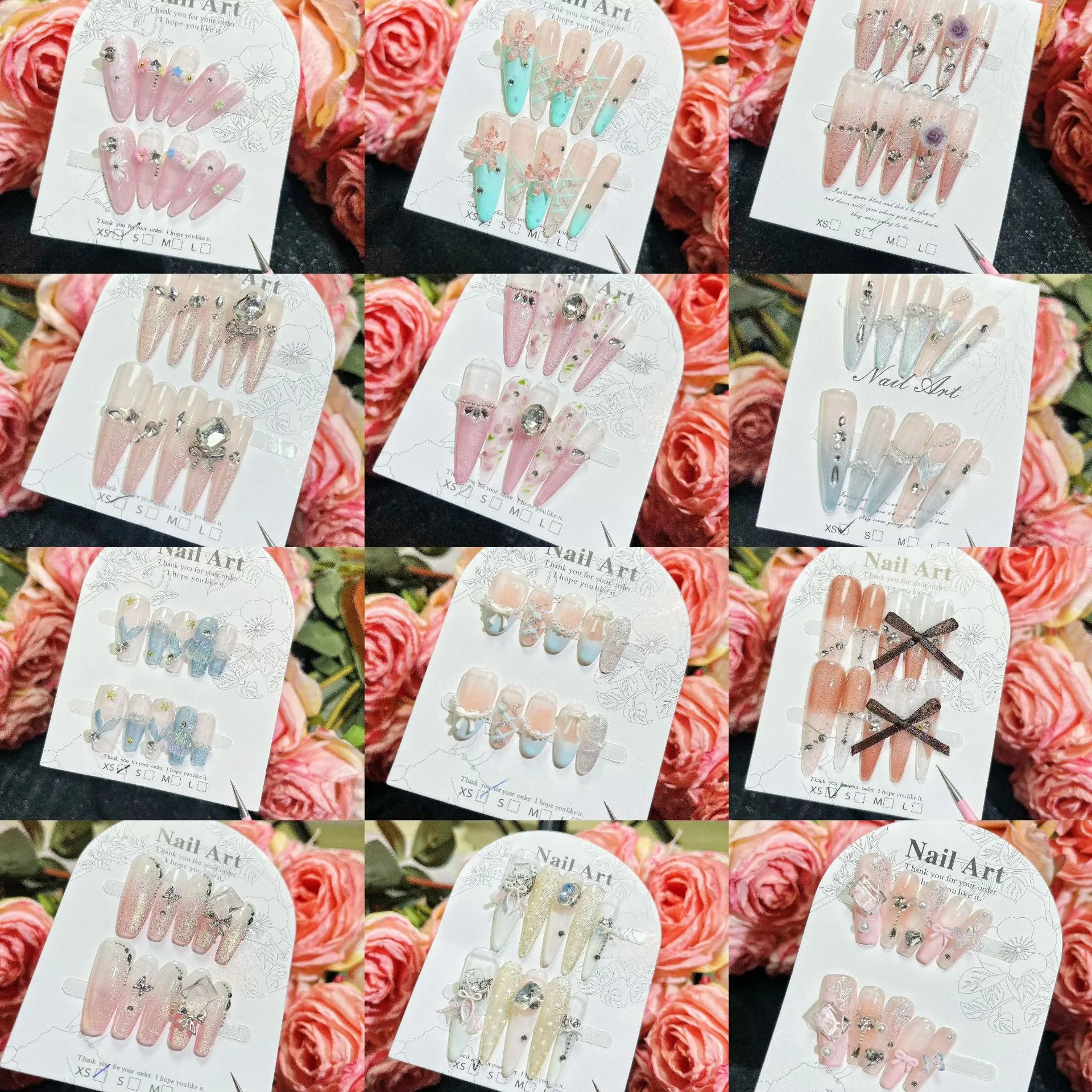 【春夏日常显白系列】纯手工穿戴甲美甲日常白塔春夏猫眼系列合集