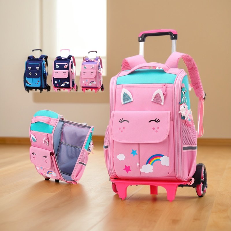 小学生三到六年级大容量女生儿童卡通拉杆箱书包可爬楼梯2025新款,玩具/童车/益智/积木/模型,拉杆包,淘宝优惠券,粉丝福利购,淘宝优惠卷