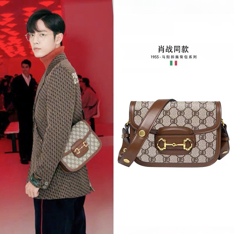 真皮女包2022新款肖战同款1955马街扣马鞍包女单肩斜挎包