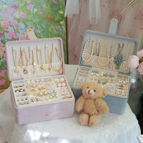 「多彩宝盒」便携首饰盒高档精致大容量首饰包耳环首饰收纳盒戒指