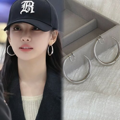 「周日小记」宁艺卓同款气质耳环蚊香盘耳夹女无耳洞耳钉耳环耳饰
