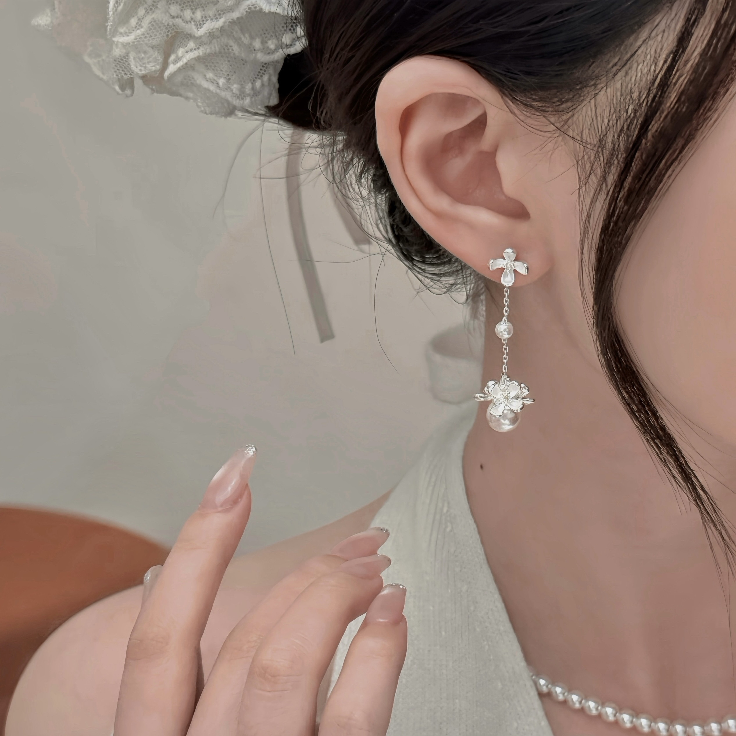 Minky「未拆信」仙气花朵流苏耳坠蚊香盘耳夹无耳洞耳钉耳环耳饰