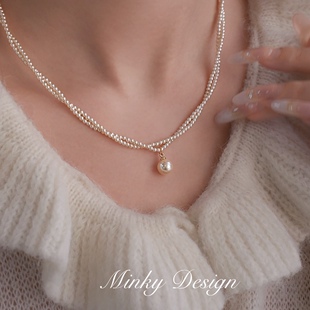 「错落告白」双层珍珠项链气质百搭锁骨链简约精致颈链小众设计感