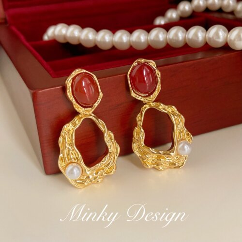Minky「中古花事」2026年秋复古耳夹无耳洞女蚊香盘耳夹耳钉耳环